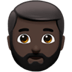 🧔🏿‍♂️ man: dark skin tone, beard display on Apple